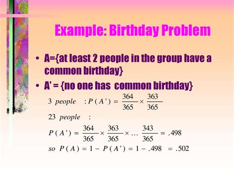 odds that two people share a birthday|Answering the Birthday Problem in Statistics .